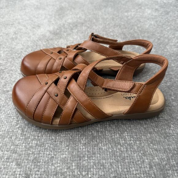 Clarks Shoes - Clarks Collection Sandals Womens Size 6.5 Brown Fisherman Comfort Strappy Shoes